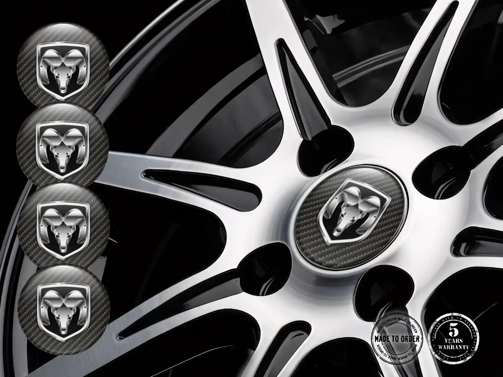 Dodge Radaufkleber Version Gewölbte Harzlabels